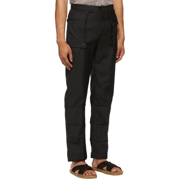 Bloke Patchwork Trousers Size L Mens Black Pants $485 - Picture 10 of 11